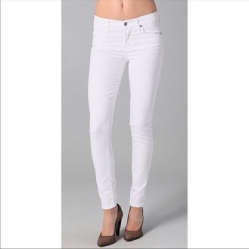 Citizens of Humanity Thompson Medium Rise Cropped Skinny White Jeans 24